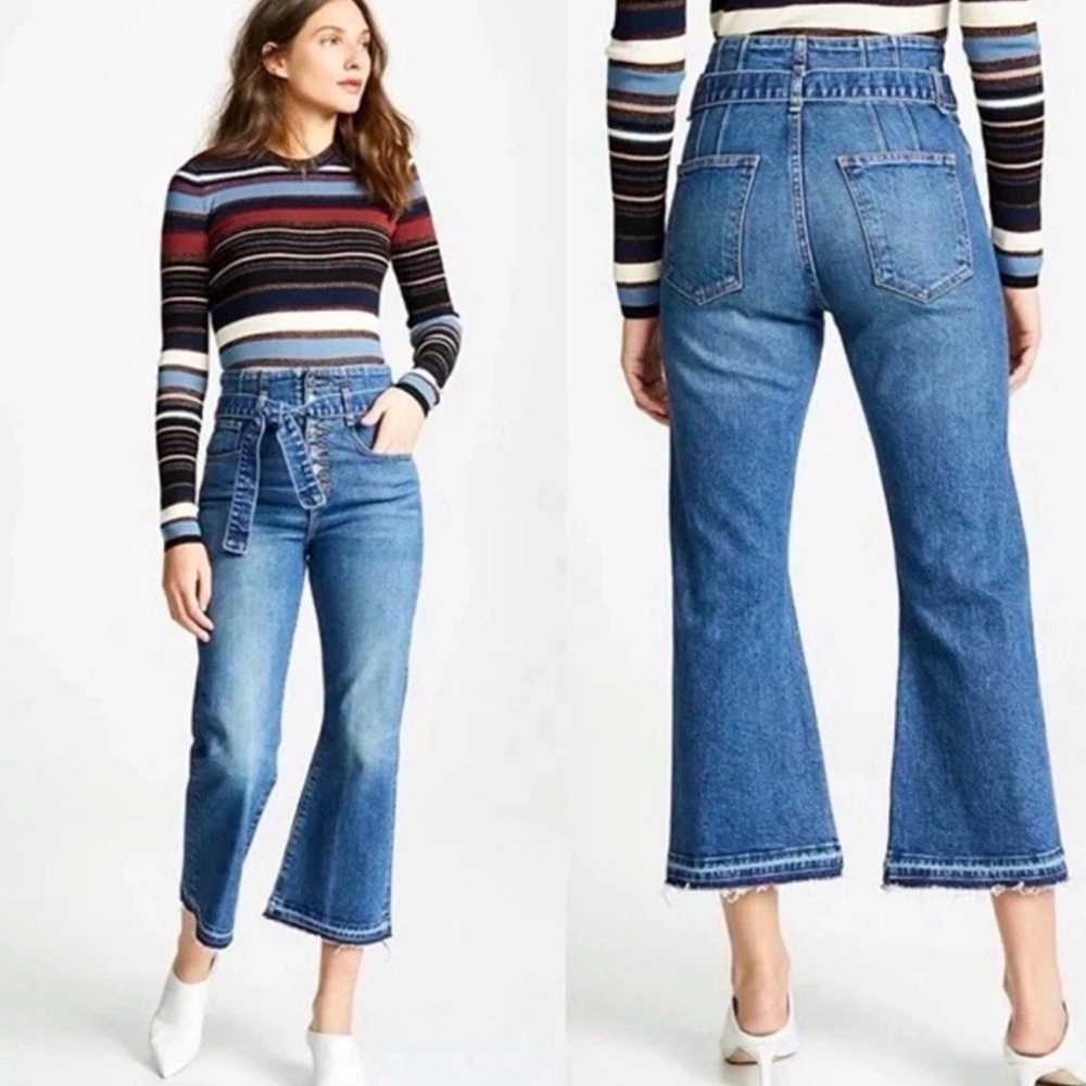 Veronica Beard Marlene 12” corset high rise jeans, size 26